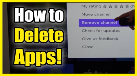 how to remove an app from roku.